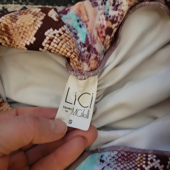 Snakeskin Print Two-Piece Set by Lici fit brand size small - Picture 5 of 8